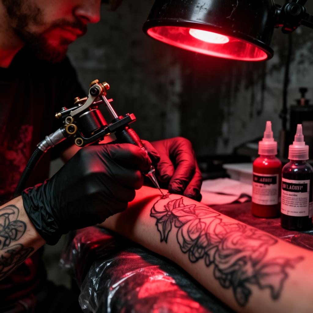Tatuador tatuando